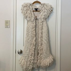 Kial cream knitted duster vest Size M